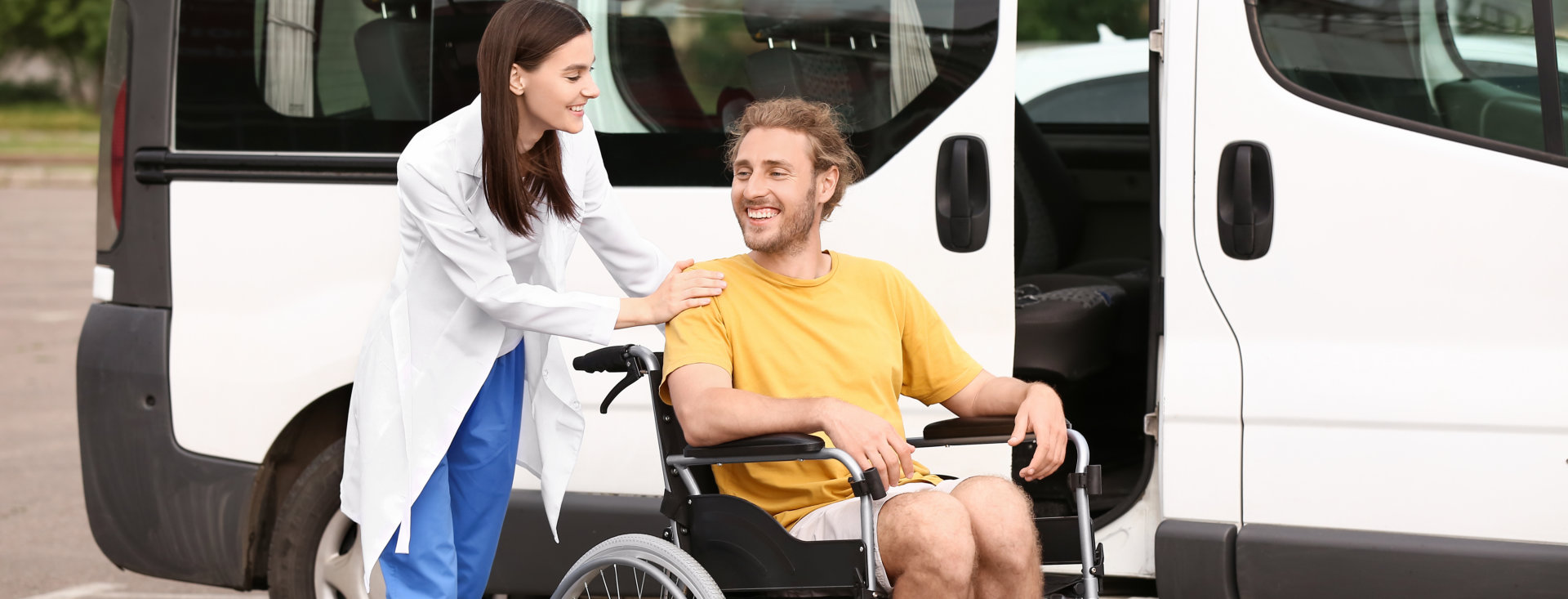 man assisting elder